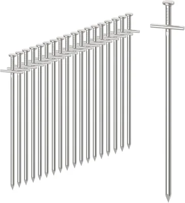 YAOBLUESEA Stevige stalen tentspijlen, 23 cm lang, legerstaal, zilver, 50 stuks, ideaal voor normale en harde oppervlakken, robuust voor buitenactiviteiten