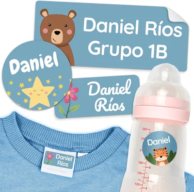 Etiquetas personalizadas Melu Kids® para ropa de cuna (50 piezas) - Pegatinas para niños