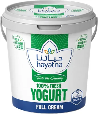 Hayatna Full Cream Yogurt Rich in Protein & Calcium 1 kg | 43% Off