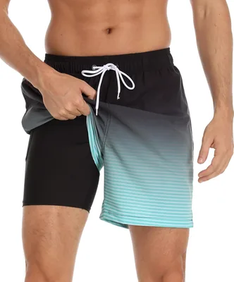 Kfnire Hombre Traje de Baño con Forro de Compresión y Bolsillos, Trajes de Baño Rápido Secado Repelente de Agua para Hombres