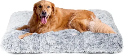 EHEYCIGA Calming Dog Crate Bed XL for Extra Large Dog 105x70x9cm, Grey | Fluffy Anti Anxiety Soft Pa