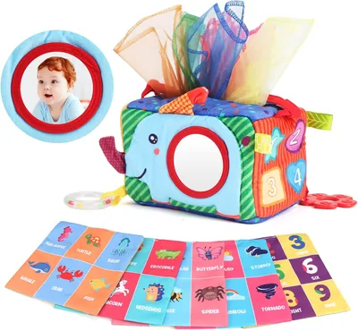 Jenilily My First Tissue Box with Tummy Time Mirror Montessori Toy Baby - Best Price