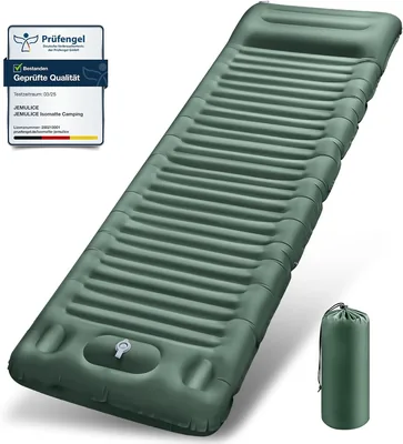 JEMULICE Camping Schlafmatt, 12 cm Ultra-Dicke Camping-Luftmatte mit Fußpumpe, Aufblasbare Matte, Kompakter Packsize, U