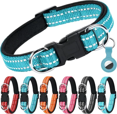 Coller réfléchissant ajustable AUAUY en nylon pour petits chiens avec étui AirTag - 10% de réduction