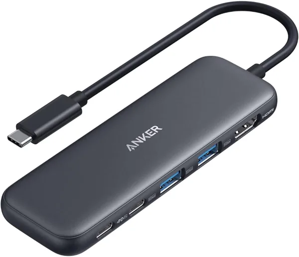 Anker 332 USB-C Hub (5-in-1) 100W USB PD Support 4K HDMI Port 5Gbps Fast Data Transfer with USB-C to USB-A Port