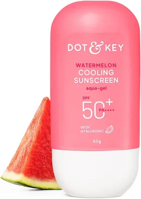 डॉट एंड की वाटरमेलन कूलिंग सनस्क्रीन, इन-विवो टेस्टेड SPF 50+ PA++++, न्यू-एज यूवी फ़िल्टर्स के साथ, तुरंत त्वचा को ठंडक प्रदान करता है, नियंत्रण