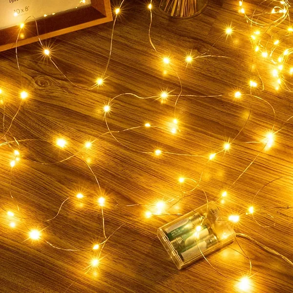 Ollny 5m 50 LED Fairy Lights Battery Operated, Bright Waterproof Copper Wire Christmas Lights for Indoor Outdoor Lighting