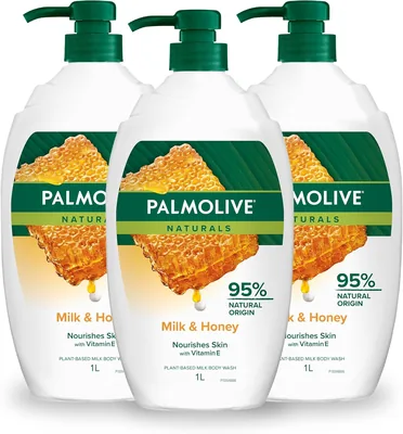 Palmolive Naturals Milk & Honey Body Wash 3 x 1L Best Deal