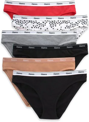Hanes Women's Bikini Panties 6-Pack