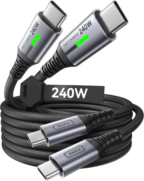 IUU INIU 240 W USB C Cable Pack of 2 2 m PD Fast Charging Cable
