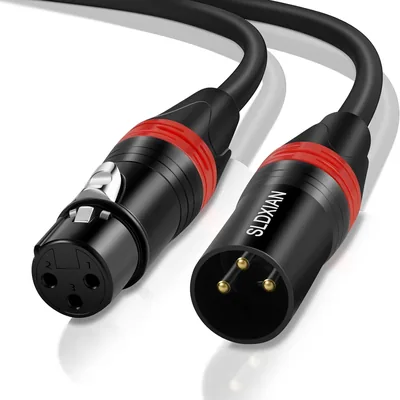 Câble XLR SLDXIAN, Câble Microphone Femelle à Male XLR Compatible avec Microphone, Mixeur, Amplificateur, Haut-parleur (1M) - Meilleur Prix