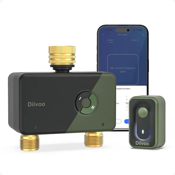 Diivoo Brass WiFi Sprinkler Timer 2 Zone 09W - 23% Off