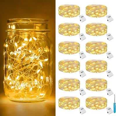 btfarm Pack mit 12/3 Modi LED-Lichterketten, 2 m, 20 LED