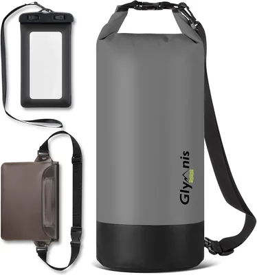 Borsa impermeabile Glymnis 5L 10L 20L con tracolla regolabile, include custodia impermeabile per telefono cellulare