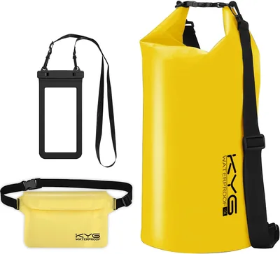 Borsa da Spalla Impermeabile KYG 3 in 1, 5L/10L/20L, Sconto del 33% - Borsa Impermeabile per Telefono Cellulare e Nuoto