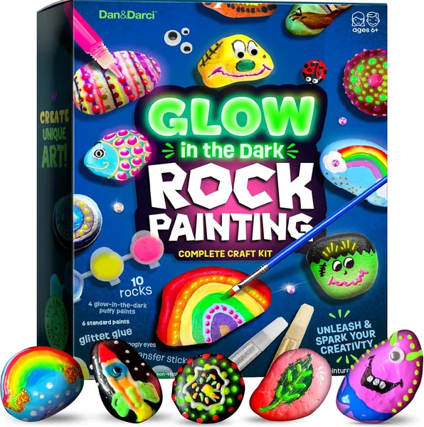 Kids Rock Painting Kit - Glow in The Dark
