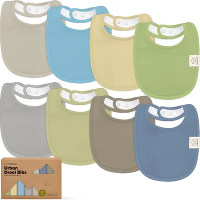 Icelandic 8-Pack Organic Baby Bibs for Teething Newborns