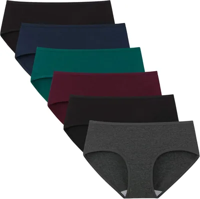 Calzones de Mujer INNERSY de Algodón, Corte Hipster, 6 Piezas | Cobertura Completa, Ajuste Perfecto