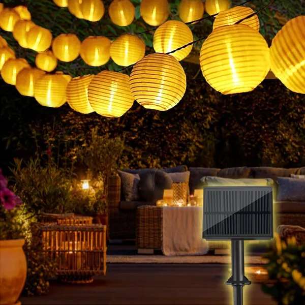 Bowfar Solar Fairy Lights Lanterns Outdoor 6 m 30 LED Lanterns 1200 mAh Solar Fairy Lights Outdoor with Upgrade Solar Panel 8 Modes Lanterns Outdoor Weatherproof for Garden Balcony