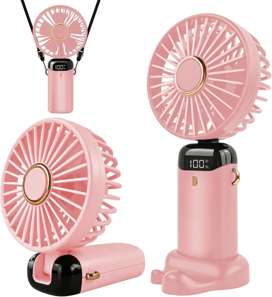 JSDOIN Ventilateur Portable Rechargeable USB avec 5 Niveaux de Vitesse, Pliable - Meilleure Offre