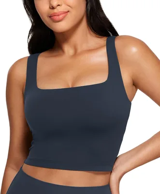 CRZ YOGA Butterluxe Womens Sports Bra - Longline Padded Yoga Top