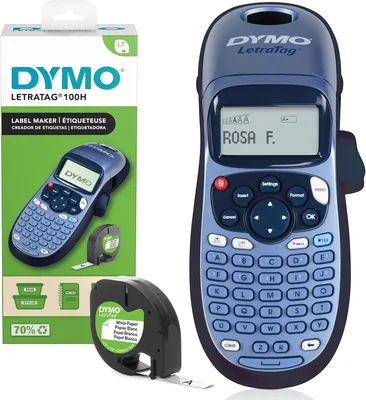 DYMO LetraTag LT-100H Étiqueteur manuel sans encre | Imprimante étiquette thermique | avec clavier ABC