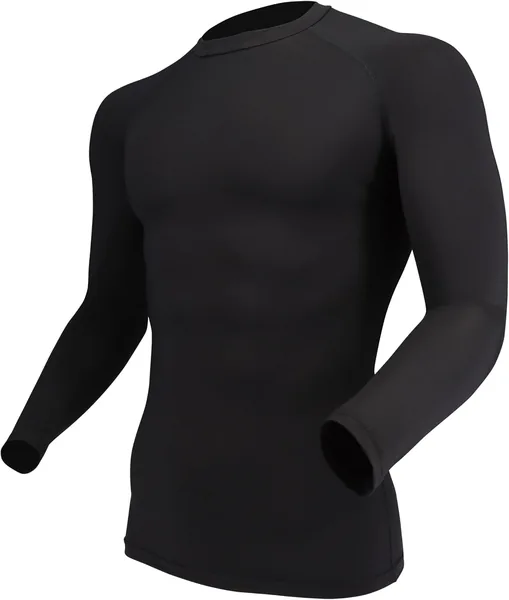 OTAFUKU Glove JW-623 Summer Under Garment Long Sleeve Round Neck Sweat Absorbent Quick Drying Deodorizing Cool Touch Sensation Compression Black L Size