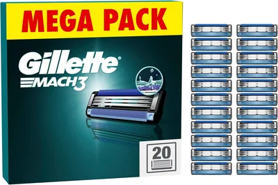 Gillette Mach3 Razor Blades Pack of 20 Refills - Best Deal