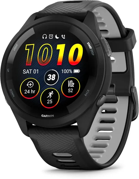 Garmin Forerunner 265 with Music, 46mm GPS Running smartwatch, AMOLED Touchscreen, Advanced Training