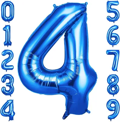 OFFCUP Digitale Ballon 101CM, Helium Ballon XXL Blauw 40 inch voor Feestjes en Geburtenissen