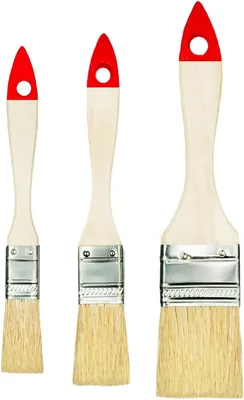 M7 3-teiliges Flachmalervielfaltset 20 mm 25 mm 38 mm Holzgriff | Synthetische Borsten