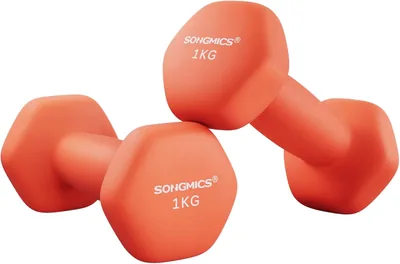 SONGMICS Hantle sześciokątne, powlekane neoprenem, do treningu siłowego, fitnessu, domu, 2 szt