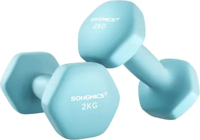 SONGMICS 2 Stuk Hex Dumbbells Neopreen Beklede Gewichten voor Krachttraining Fitness Thuis - 32% Korting