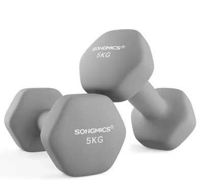 SONGMICS Set of 2 hexagonala dumbbells med neoprenytt bekleding för sträkning, fitness och hemanvändning - Best Deal