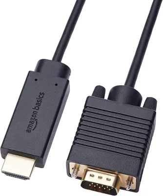 Amazon Basik HDMI kabel (Käll) till VGA kabel (Målare) (One-way), 182,9 cm (6 ft), Schwarz