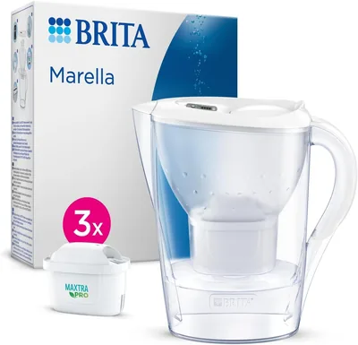 BRITA White Marella Filterjug (2.4 l) med 3 filtrar MAXTRA PRO - 12% rabatt