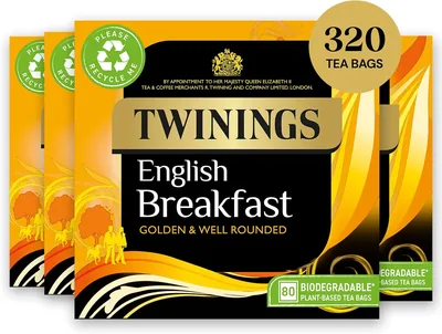 Twinings English Breakfast Tea 4 x 80 Biodegradable Bags Best Deal
