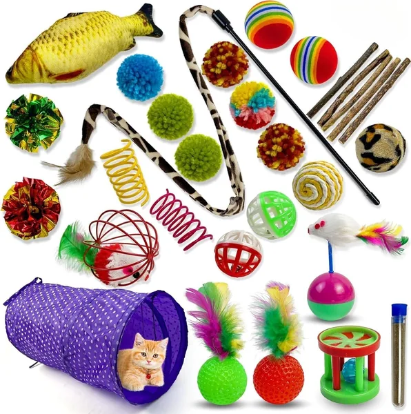 SKY-TOUCH 30pcs Interactive Kitty Toys