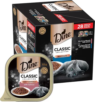 DINE Wet Cat Food Salmon & Tuna Multipack 28 x 85g Best Deal