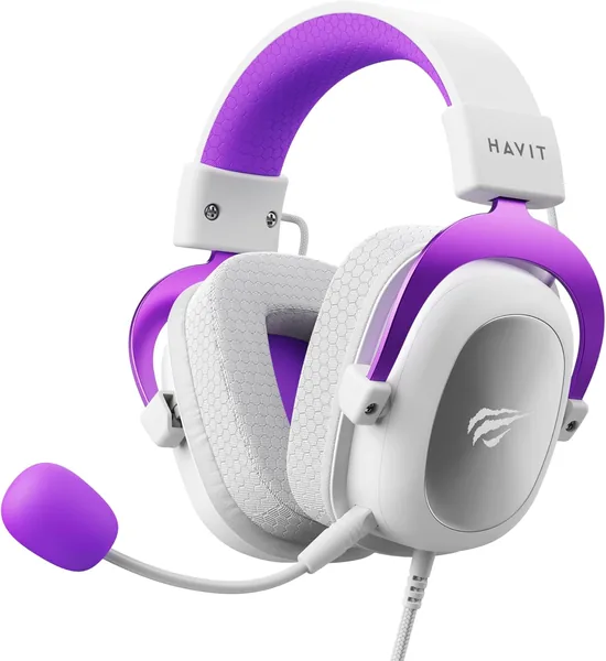 Havit Headphone H2002d Roxo e Branco para Gamers com Microfone - 31% de Desconto