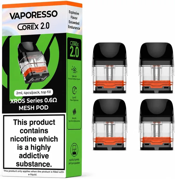 VAPORESSO XROS Replacement PODs 0.6 Ohm [Pack of 4]