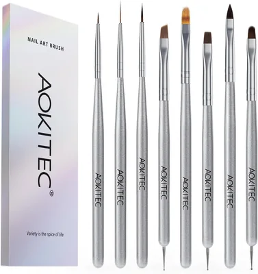Kit de pinceau de vernis à ongles gel Aokitec, stylo de nail art, outils de peinture avec pinceau extension gel, pour salon DIY à la maison - Meilleures Affaires