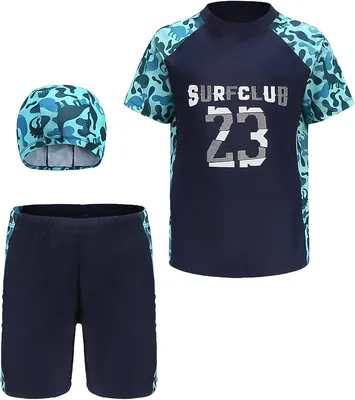 Maeau Boys Rash Guard Swimsuit UPF 50+ Sun Protection Swimwear Set, Best Deal