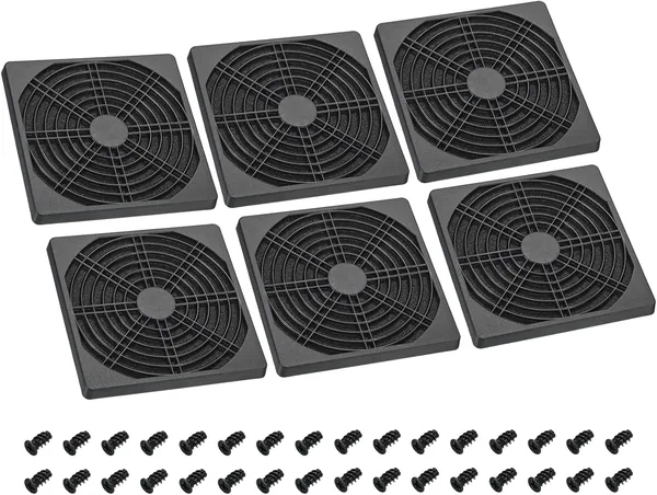PATIKIL 120mm Cooling Fan Filter with Screw, 6 Pack ABS Ventilator Grill Protector Guard for Fan Protective Cover DIY