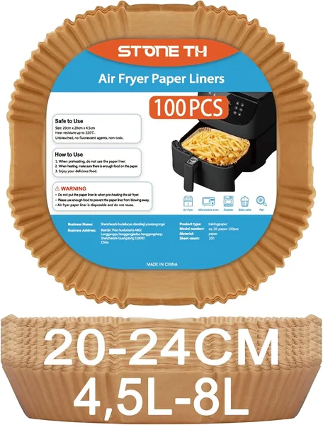 Pack of 100 Baking Paper for Hot Air Fryer 4.5L-8L