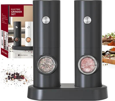 Circle Joy Electric Salt Pepper Grinder Set White