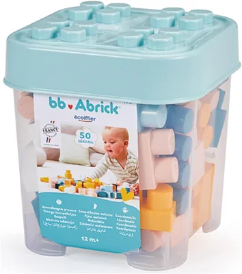 Jouets Ecoiffier - 7916 - My First Bricks - BB Abrick - Jeu d'apprentissage précoce - 50 pièces - À partir de 12 mois - Pastel - Meilleur Prix