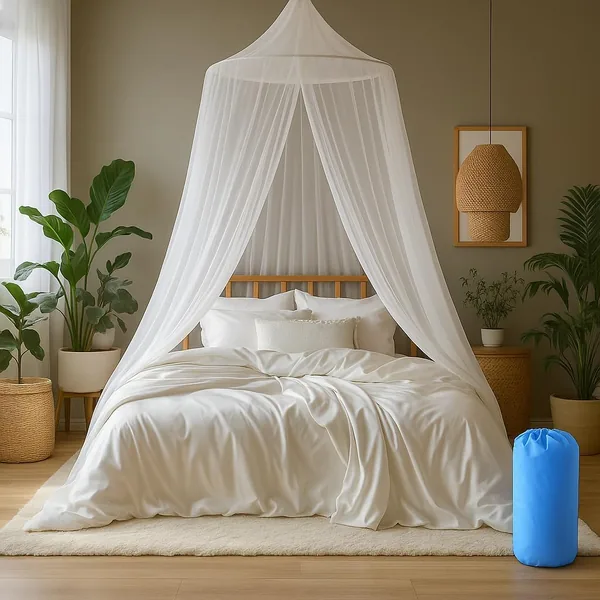 Moustiquaire ZUFIO pour lit | Protection contre les insectes pour lits simple et double - Idéale pour voyager | Canopée avec crochets et adhésifs