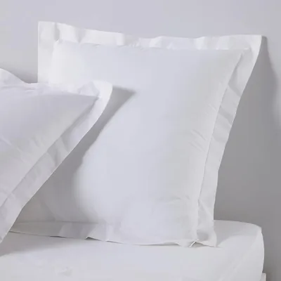 Ensemble Essentiel de 2 Housses de Coussin 63 x 63 cm en Coton Plain Chalk, 40% de Réduction