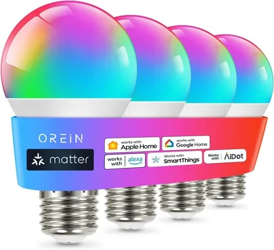 OREiN Matter Smart Bulb A19 RGBTW 4 Pack